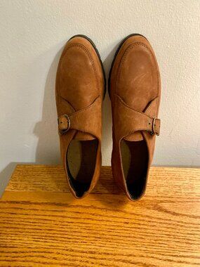 Timberland 94332 Brown suede Buckle Loafers Womens Round Flat Casual 10